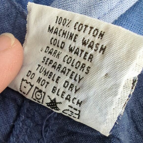 Color Me Cotton CMC Womens Dress Blue Tie Dye Floral Small Lagenlook Watercolor - Picture 4 of 7